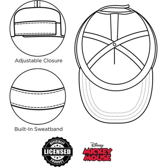 Disney Boys Mickey Mouse Baseball Hat, Kids Cap Size 2-4 or 4-7 - Picture 6 of 8